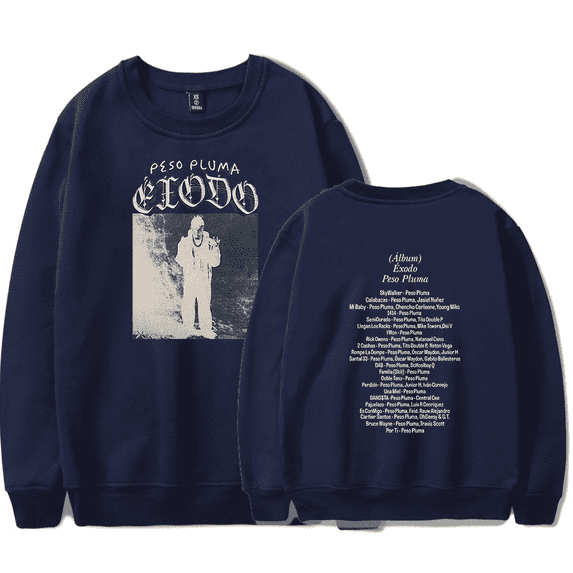 Peso Pluma Sweatshirt Exodo Album Cover ÉXODO Merch Long Sleeve Tracklist Sweatshirts Casual Men Women Rapper Clothes