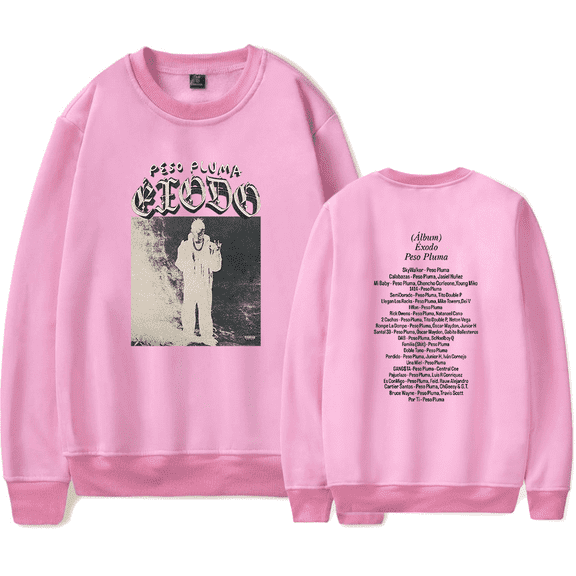 Peso Pluma Sweatshirt Exodo Album Cover ÉXODO Merch Long Sleeve Tracklist Sweatshirts Casual Men Women Rapper Clothes