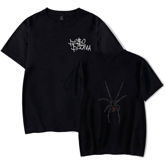 Peso Pluma T-shirt Rap Hip Hop Double P Spider T-shirt Men Women Crewneck Fashion Casual Summer top