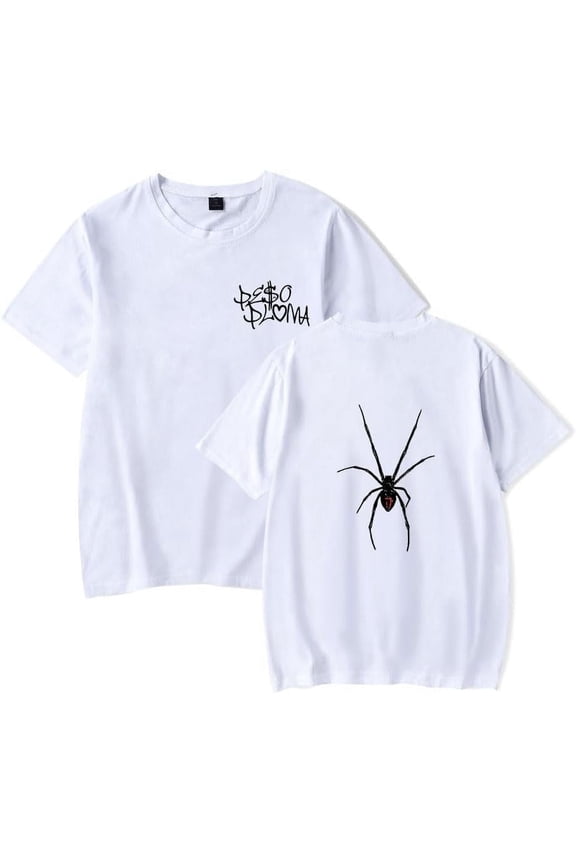 Peso Pluma T-shirt Rap Hip Hop Double P Spider T-shirt unisex fashion summer round neck short sleeved T-shirt