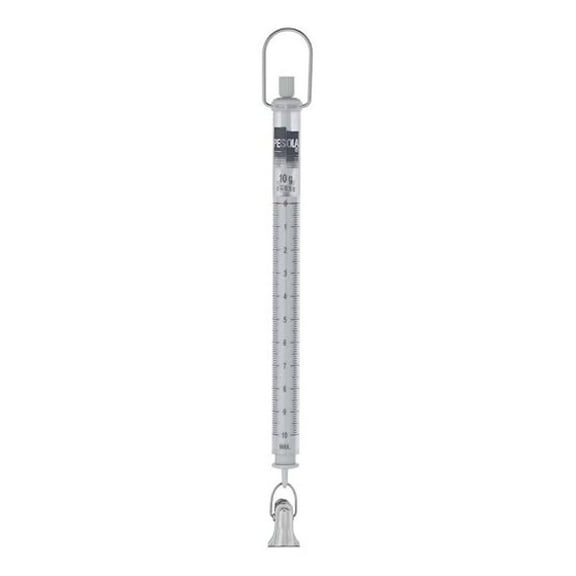 Pesola Light-Line Spring Scale 10g - Precision Balance Scale with Tare Function, Stainless Steel, Overhead Reading, & Crocodile Clamp - Ideal for Weights & Pressure Measurement