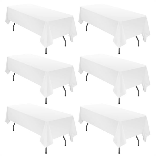 Pesonlook 6 Pack Long Rectangular Linen Tablecloth 60x126 Inch For 8 Foot Tables Washable 7351