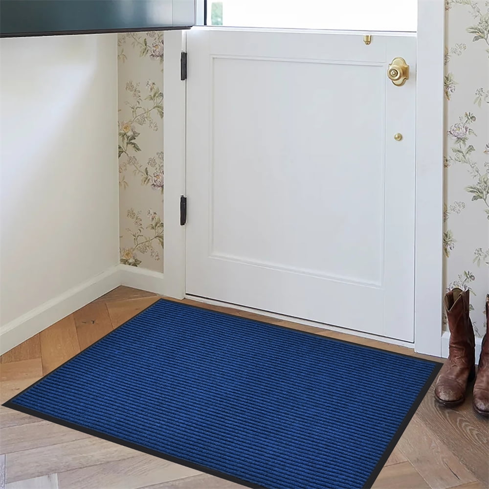 DEXI Large Door Mat Front Indoor Outdoor Doormat,Heavy Duty Rubber Outside  Rug for Entryway Patio Garage,27.5”x59“',Navy Blue