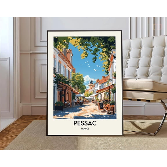 Pessac France Poster, Unframed Canvas 12x16in
