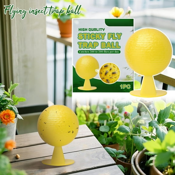 Pest Control Sticky Flying Ball Household Powerful Flying Insect Sticky Trap Long Term Fly Rubber Ball（1pc）
