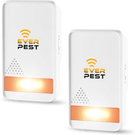 Pest Control Ultrasonic Repellent - Easy Humane Way to Repel Rodents, Mosquitos, Roaches, Ants, and Flies - House Plug in Pest Repeller | 800 - 1600 Sq Ft per Device (2Pk) by Ever Pest