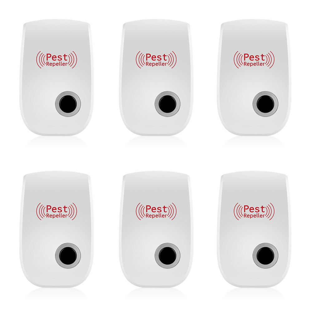 Pest Repeller 6 Packs Electronic Plug in Indoor Sonic Repellent pest Control for Bugs Roaches