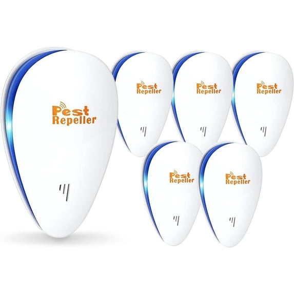 Pest Repeller, Ultrasonic Pest Repeller - 6 Pack, Repeller Insert, Mosquitoes, Flies, Cockroaches, Mice, Spiders, Electronic Plug-in Rodent Repeller, Indoor Pest Control for Home