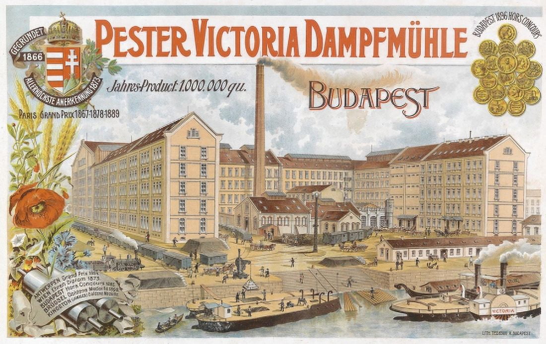 Pest Victoria Steam Mill Austria-Hungary 1900 Vintage Canvas Art - (24 x 36)