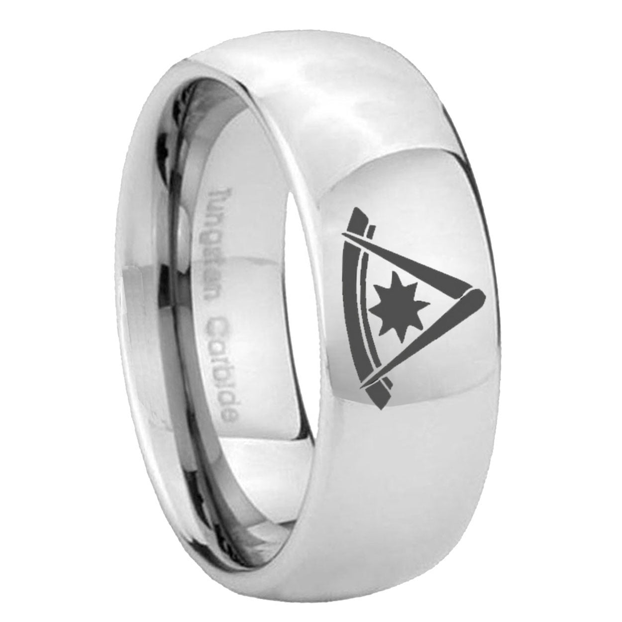Pester Master Masonic 8MM Gray High Polish Dome Tungsten Men Ring ...