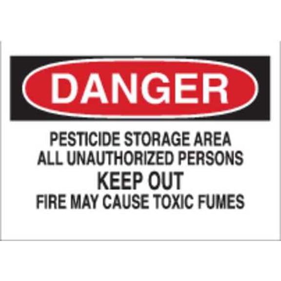 Pesticide, Danger, Aluminum, 10" x 14", With Mounting Holes, Not Retroreflective