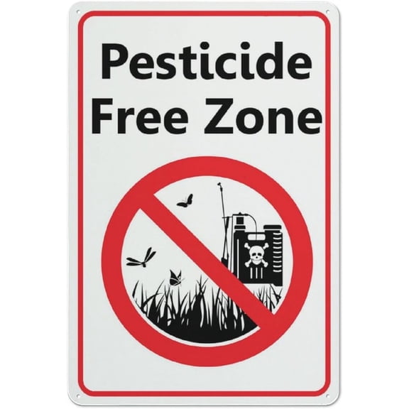 Pesticide Free Zone Sign Signs Outdoor, Uv Printed Aluminum 12 X 8 In, Weatherproof And Security Signs For Home Or Business