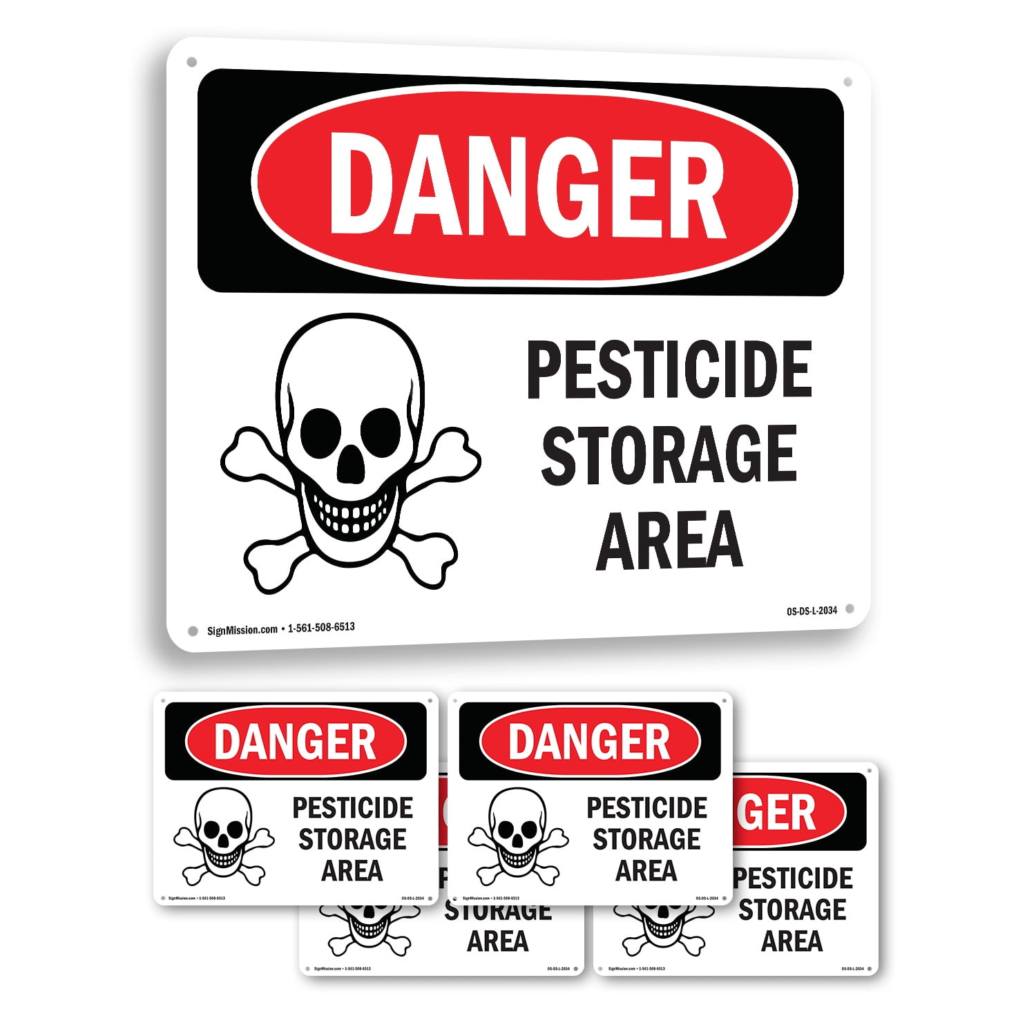Pesticide Storage Area OSHA Danger Aluminum Sign 18 Inch x 12 Inch - 5 ...