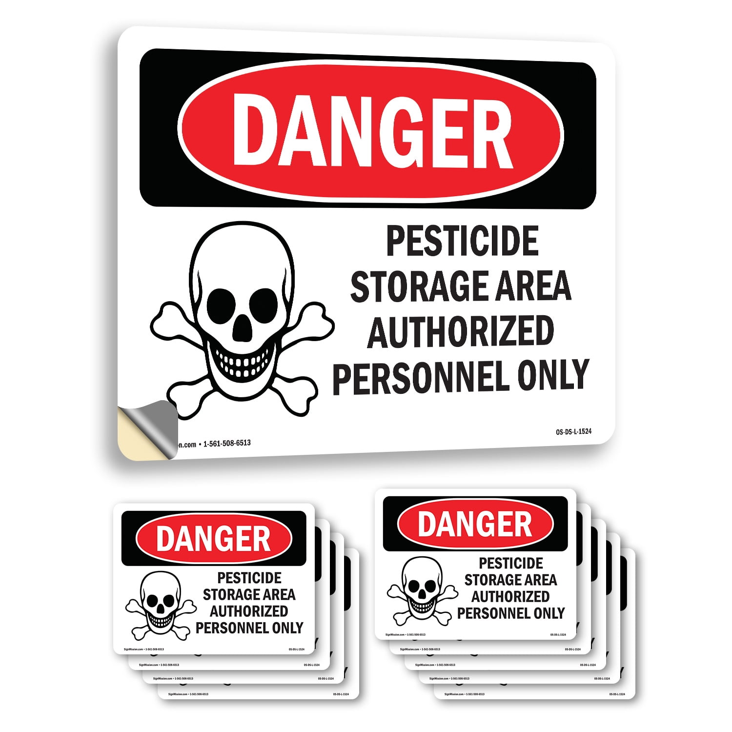 Pesticide Storage Area OSHA Danger Vinyl Decal Label 10 Inch x 7 Inch ...