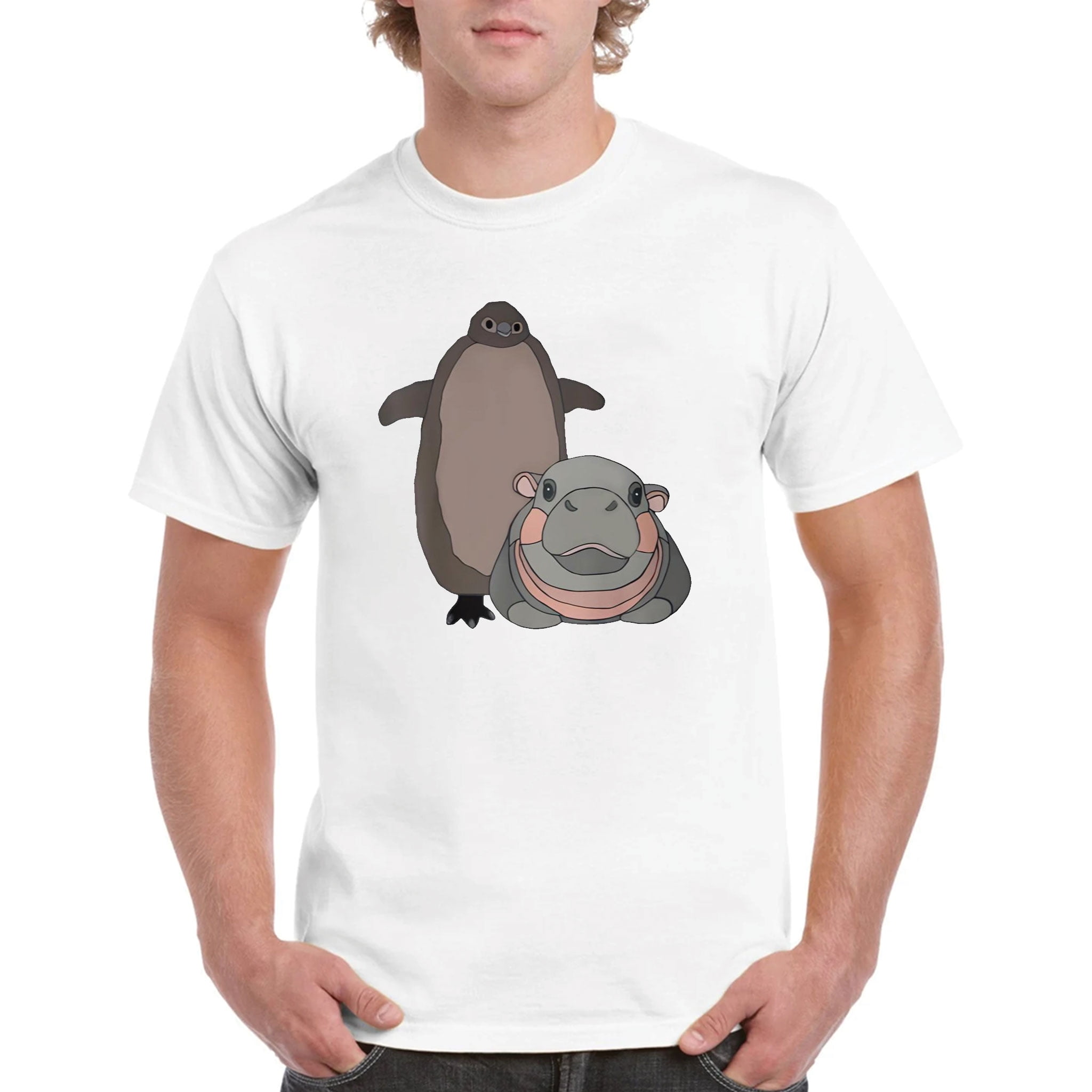 Pesto The Penguin And Moo Deng The Baby Hippo TShirt