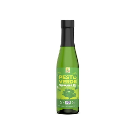 Pesto Verde Grapeseed Oil 12.7 OZ (High Smoke Point, Gluten-Free, Non-GMO, Healthy EVO Alternative)