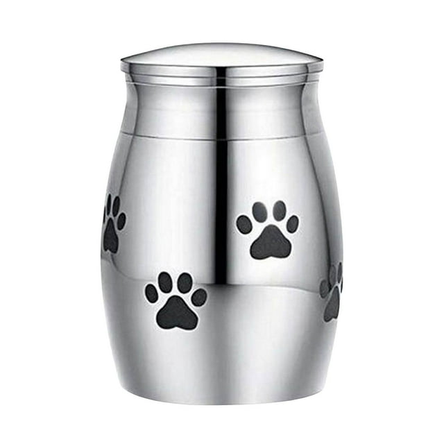 Pet 40*30mm Stainless Steel Pet Hair Storage Jar Commemorative Cat And