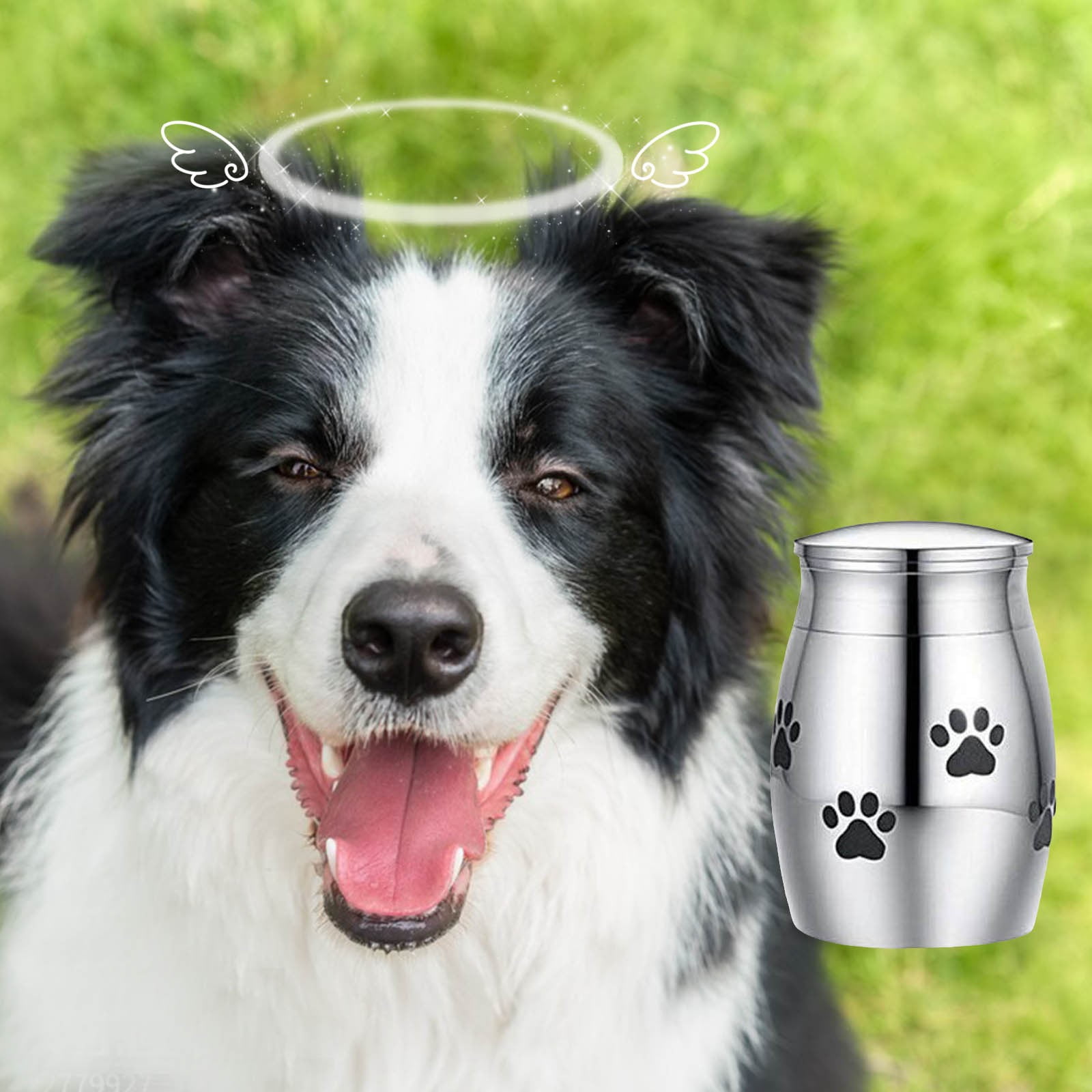 Pet 40*30mm Stainless Steel Pet Hair Storage Jar Commemorative Heated