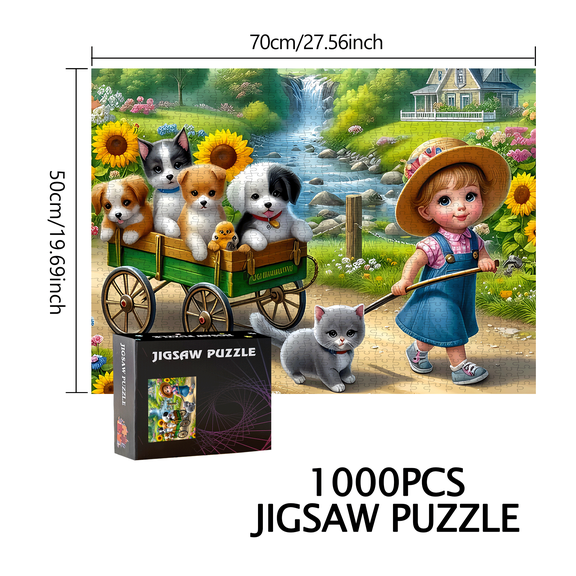 Pet 500pcs/1000pcs Puzzle Game - Gift - Family Interactive Game - Puzzle DIY - Home Decoration - Brain Challenge