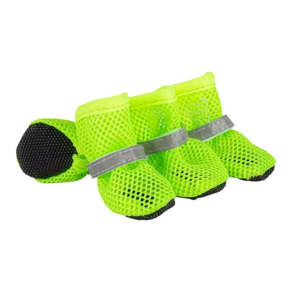 Pet Accessories Breathable Mesh Dog Shoes Soft Sole Comfortable Booties Protector for Small Medium Large Dogs Cats Outdoor Walking Reflective Strips 4PCS
