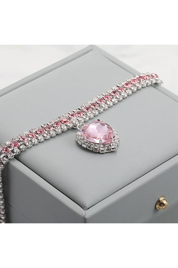 Pet Accessories Metal Necklace for Cats and Dogs Safe Chewing Chain Pet Collar Accessory for Small and Medium Dogs Stylish Everyday Wear,15 22 cm,Pink