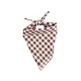 thumbnail image 1 of Pet Accessory, Brown Gingham Fall Dog Bandana, Adjustable Tie-On Pet Dog Supplies, Breathable Flannel Dog Bandana, Lightweight Brown Plaid Triangle Bib Suitable for Small Pets,, 1 of 7