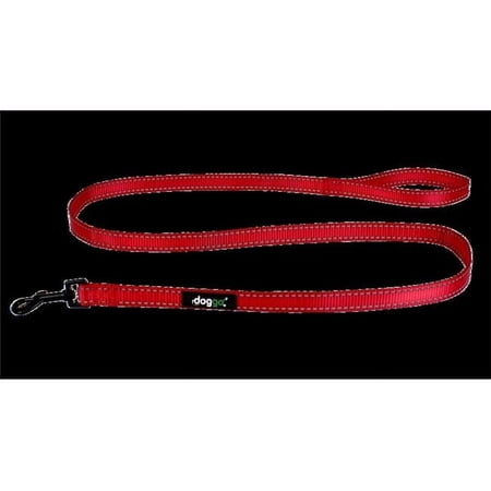 Pet Adventures DGO LSH RD LG 5 ft x 1 in. Nylon Leash with Reflective Stitching, Red - Large