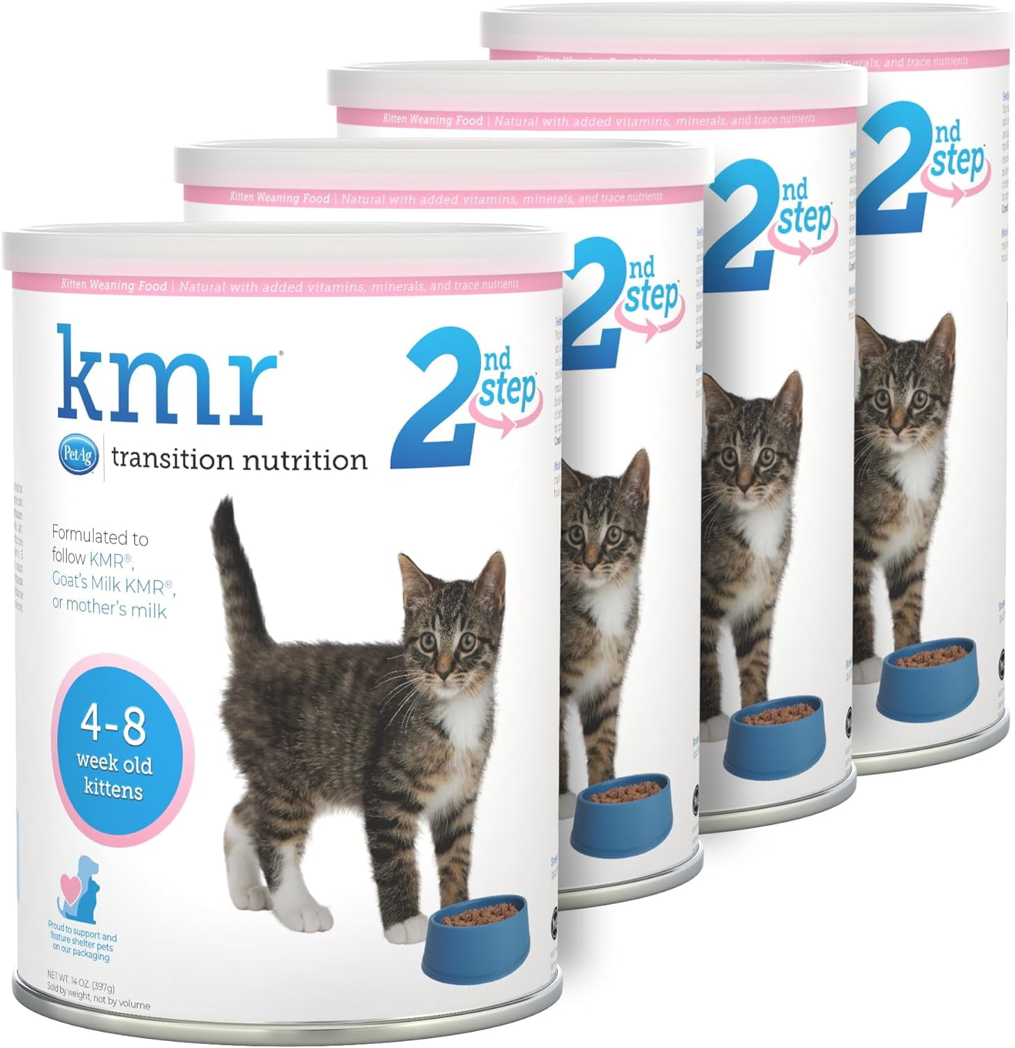 Pet-Ag KMR 2nd Step Kitten Weaning Food - 14 oz, Pack of 4 - Powdered