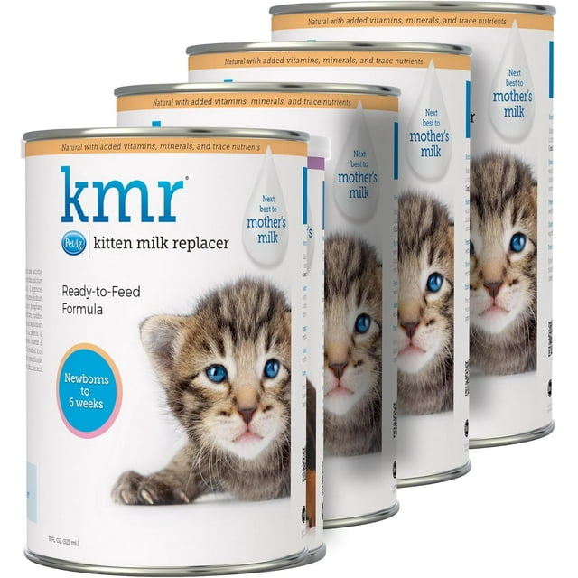PetAg KMR Kitten Milk Replacer Liquid 11 oz, Pack of 4 Readyto