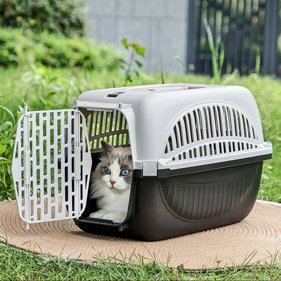 Pet Airline Carrier Cat Travel Kennel Handheld Portable Crate For Cats Small Dogs Ventilated Durable With Secure Lock Comfortable Handle