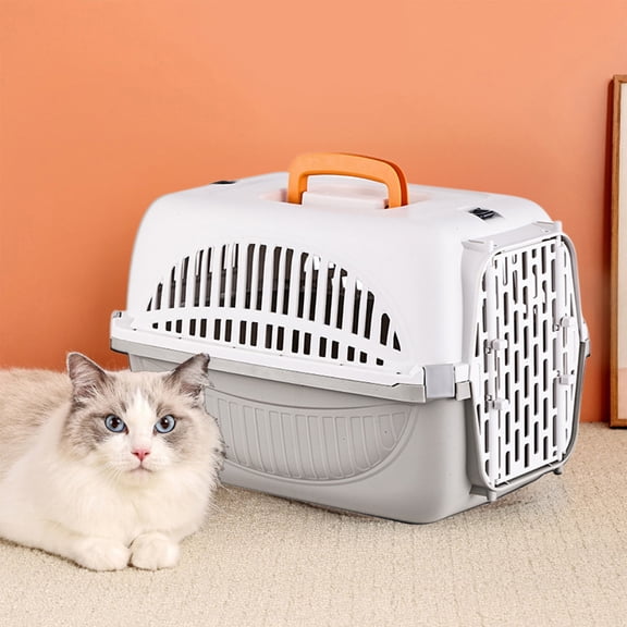 Pet Airline Carrier Cat Travel Kennel Handheld Portable Crate For Cats Small Dogs Ventilated Durable With Secure Lock Comfortable Handle