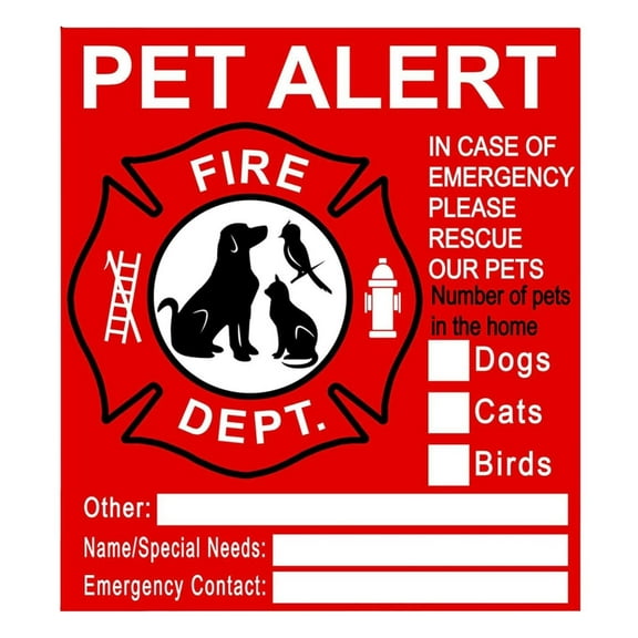Pet Alert Stickers, Pet Rescue Sticker Fire Safety, Pet Window Cling, Safety Pet Fire Rescue Sticker For House, Emergency Pet Rescue Window Decal With Pet Information & Emergency
