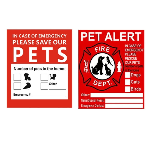Pet Alert Stickers for House,Pet Rescue Sticker Fire Safety,Save Our Pets,Emergency Pet Window Decal*1