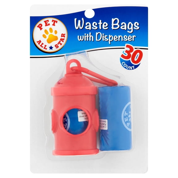 Pet All Star Waste Bags with Dispenser, 30 Count