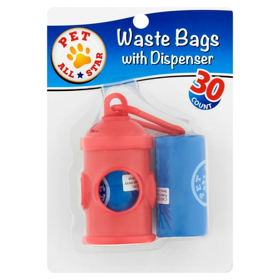 Pet All Star Waste Bags with Dispenser, 30 Count
