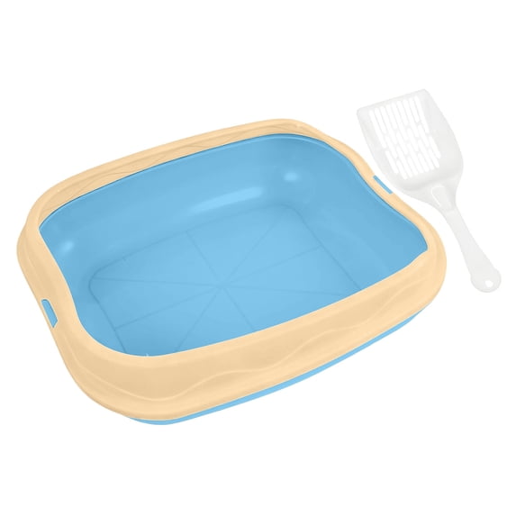 Pet Amenities for Cats Semi Enclosed Litter with Control Breathable Materials for Indoor Use and Easy Observation, 50 cm, Sky Blue