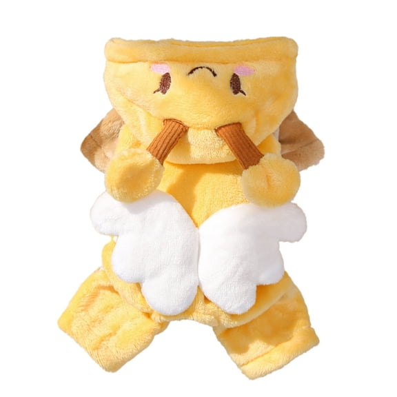 Pet Angel Shape Four-Legged Fleece Dog Clothes Wing Decor Cute Cosplay Dog Apparel for Small Dogs