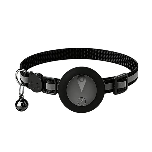 Pet Anti-Lost GPS Tracker Collar Reflective Adjustable 7.2-12.8 Inch with Bell