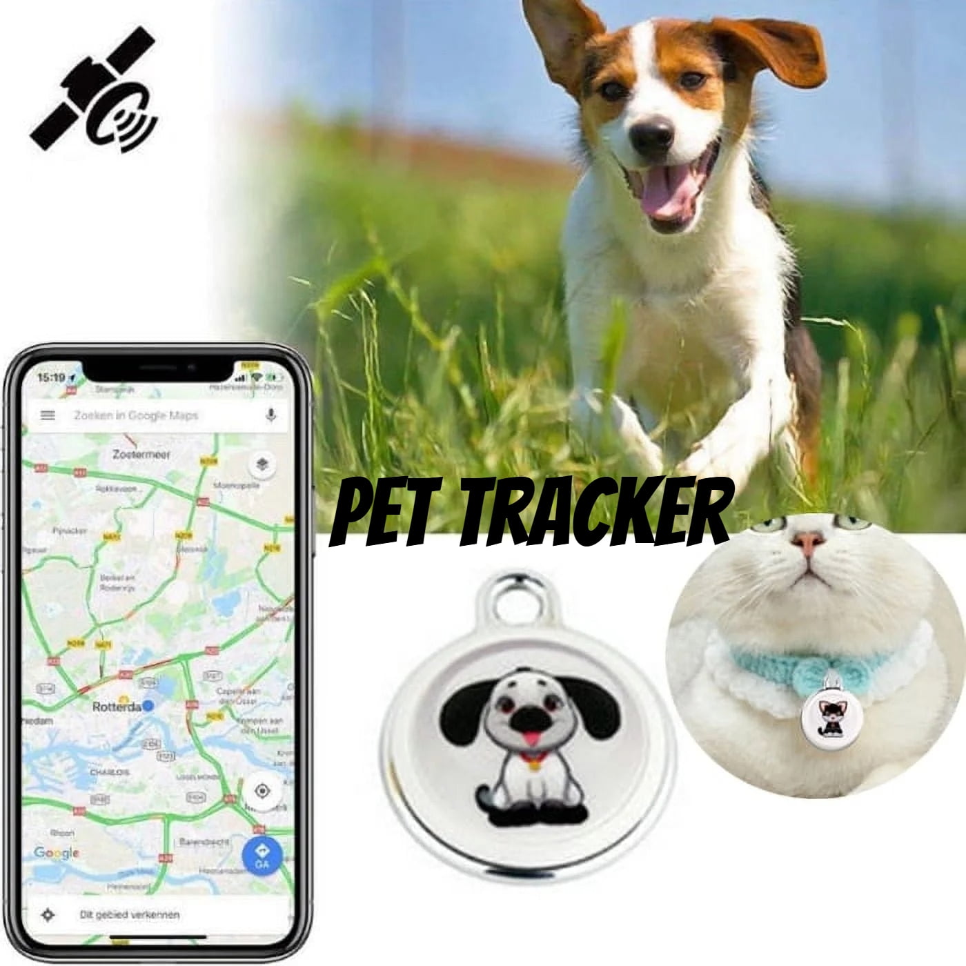 Pet Anti Lost Locator, Wireless Anti Lost Device for Dogs and Cats, Collar Anti Lost Device, Anti Lost Smart Device