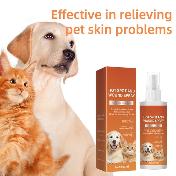 Pet Anti Mite Spray – 100ml Soothing Formula for Dogs & Cats, Itch Relief & Wound Care, Gentle Application