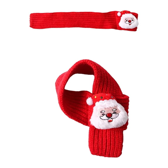 Pet Apparel & Accessories, Green Knit Pet Neckwear Christmas Dog Scarf, Festive Pet Apparel Dog Christmas Outfit, Adjustable Xmas Pet Scarf for Cats and Dogs, Cozy Warm Winter Pet