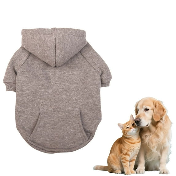 Pet Apparel, Basic Dog Hoodie, Soft Warm Fleece Dog Sweater with Leash Hole and Pocket, Cold Weather Pullover Coat for Small Medium Large Dogs