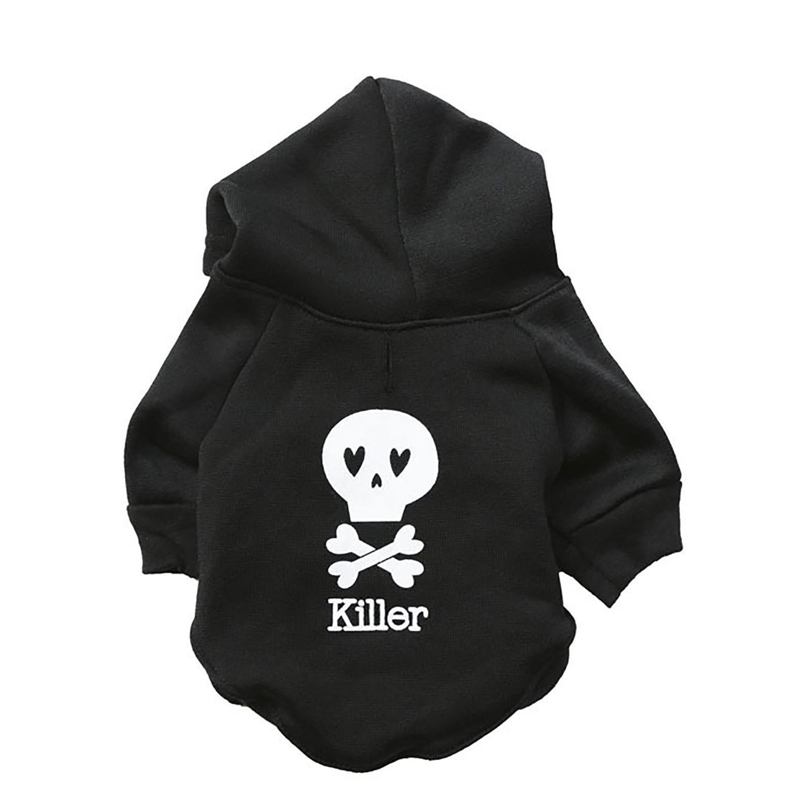 Pet Apparel Dog & Cat Clothing Hoodie With Multi Color Skull Design
