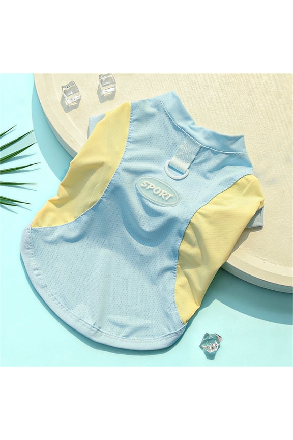 Pet Apparel, Lightweight Pet Vest, Dog Cooling Shirt, Uv Protective Pet Wear, 8Xl Light Blue Breathable Mesh Quick Dry Cooling Fabric Stretchy Athletic Pet Top for Spring Summer