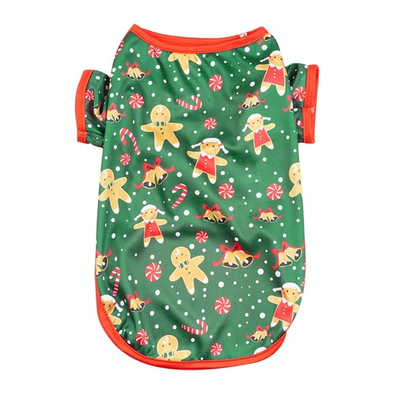 Pet Apparel Puppy Kitten Dog Christmas Pullover Gingerbread