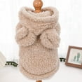 thumbnail image 1 of Pet Apparel With Bunny Ears Cute Dog Kitten Hoodies Sweater For Winter Warm Small Pet Clothes(Brown 3Xl-64X45Cm), 1 of 1