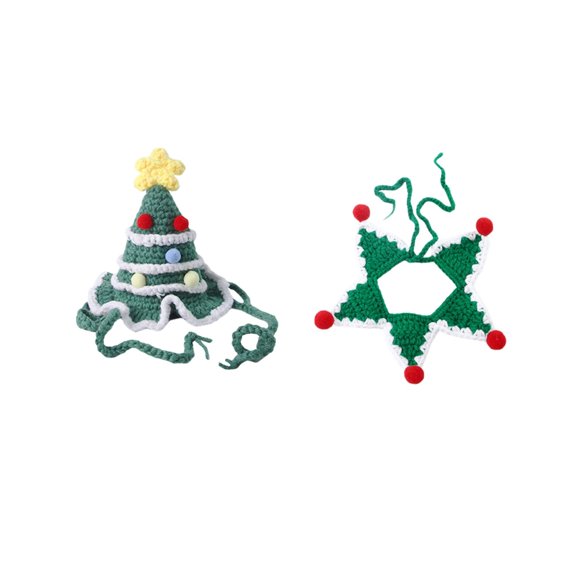 Pet Apparel for Cats Knitted Holiday Scarf Necklace Cozy Bib for Indoor Outdoor Use Designed for Cute Cats