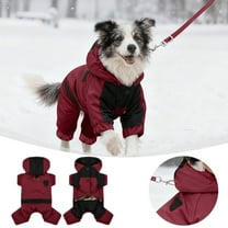 Pet Apparel for Small Dogs Winter Coat with Hood Snowsuit for Outdoor Adventures Warm Jacket with 4 Legs Coverage