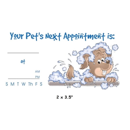 Pet Appointment Cards Vet Grooming Client Reminder Cards 2 x 3.5" 100 Ct Packs (200 Pack)