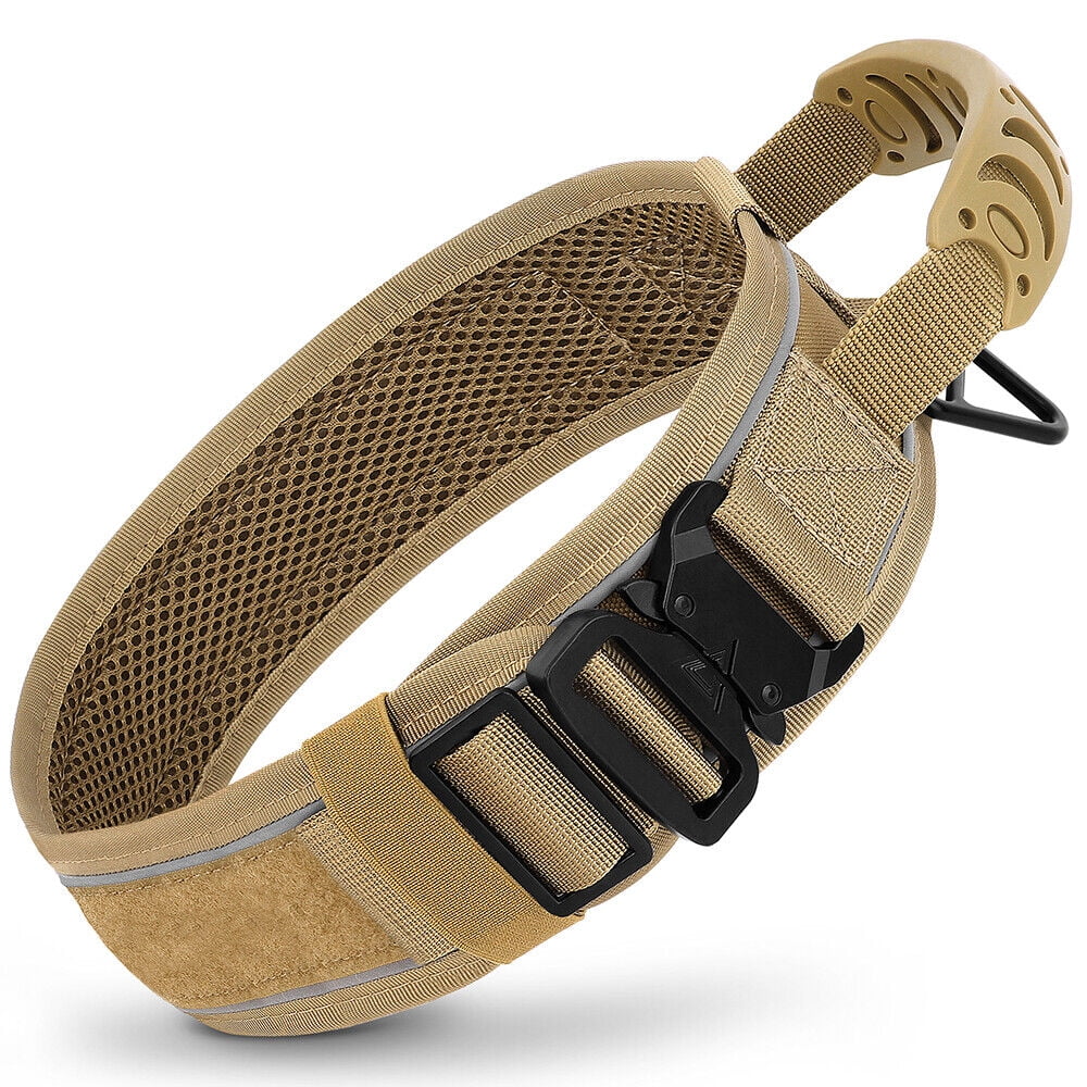 Pet Artist 2.6 Inch Wide Tactical Dog Collar with Handle Military Breathable Mesh Padded Adjustable Heavy Duty Metal Buckle